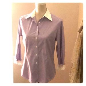 Purple Brooks Brothers button down collared shirt